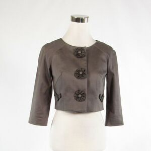 Baraschi taupe 3/4 sleeve bolero jacket 2